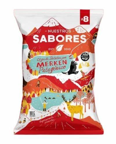 Chips De Batatas "nuestros Sabores" Patagonica Con Merken X 80 Grs