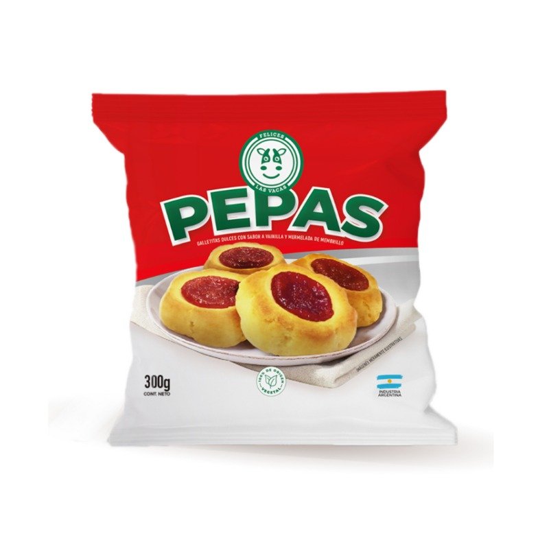 Galletitas Dulces "felices Las Vacas" Pepas Membrillo X 300 Gr