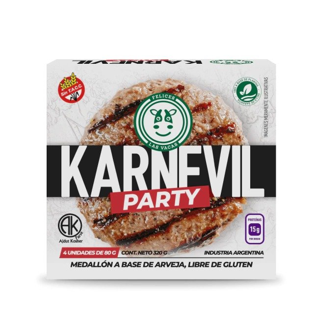 Medallon Carnevil A Base De Arveja Vegano " Felices Las Vacas" X 4