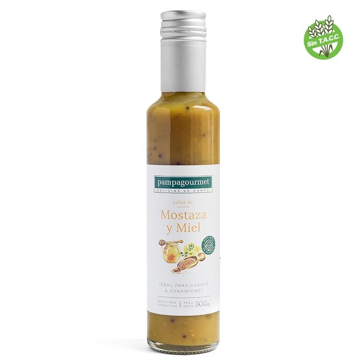 SALSA "PAMPAGOURMET" MOSTAZA Y MIEL ORGANICA X 280 GR