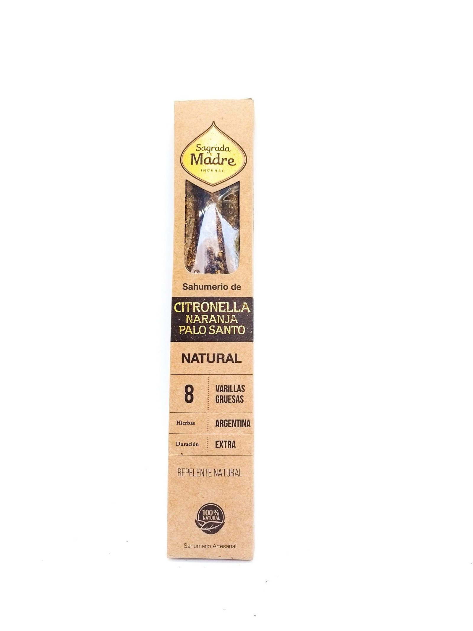 Sahumerio "sagrada Madre" Natural Citronella Naranja  X 8 Varillas Guesas