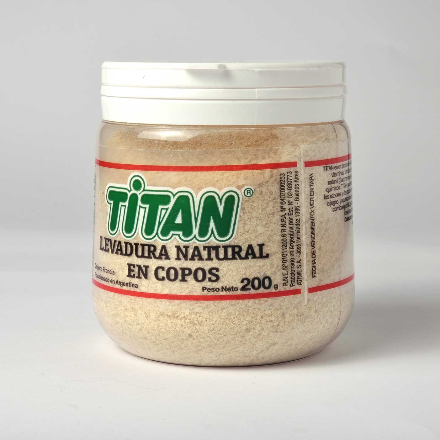 Levadura En Copos "titan" Libre De Gluten X 200 Gr