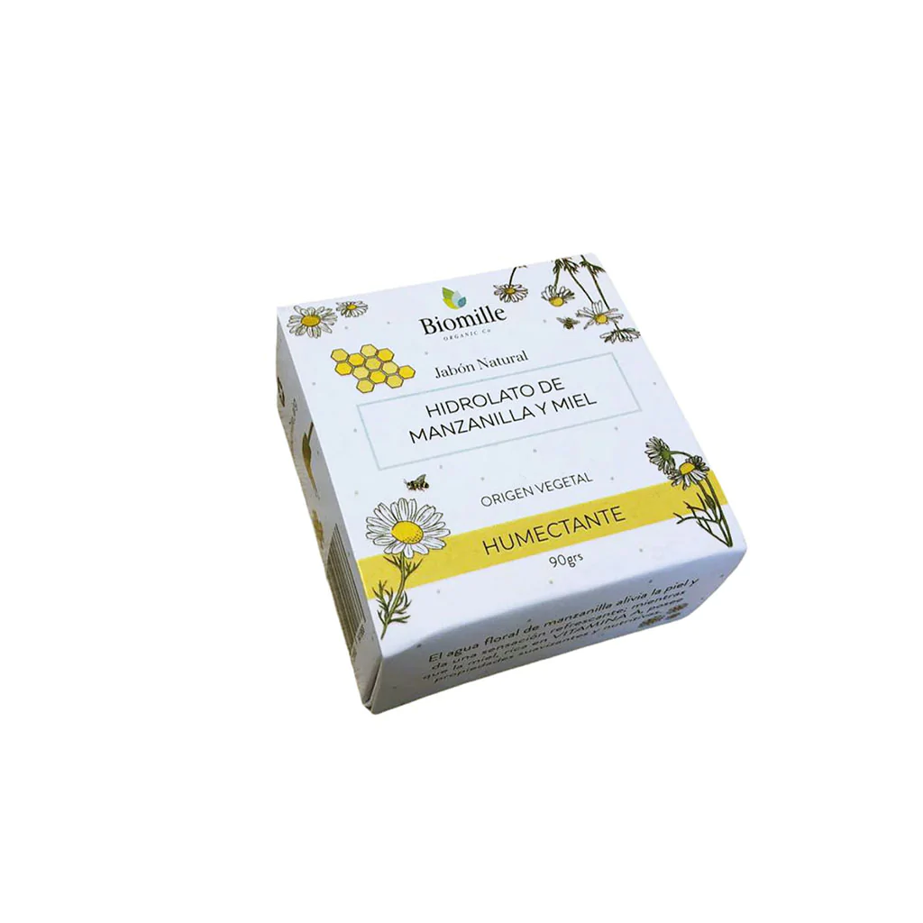 Jabon "biomille" Natural Hidrolato Manzanilla Y Miel X 90g