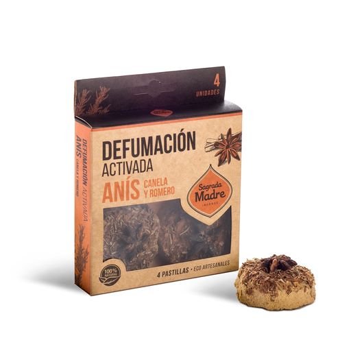 Pastillas Defumacion Activada "sagrada Madre" Anis Canela Y Romaro X 4