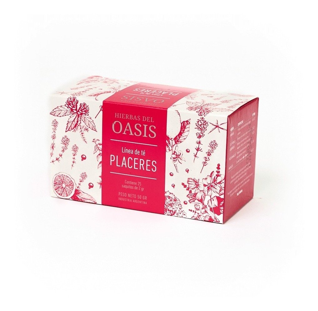 Te Saborizado ¨hierbas De El Oasis¨ Placeres Rosa. 25 Saq