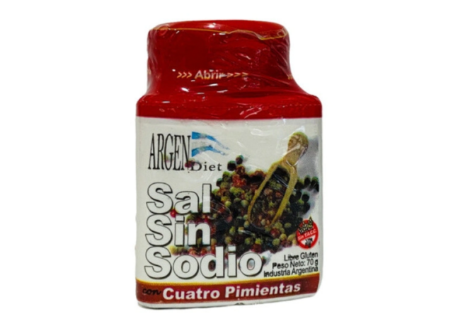 SAL SIN SODIO "ARGENDIET" SABOR CUATRO PIMIENTAS X 170 GR