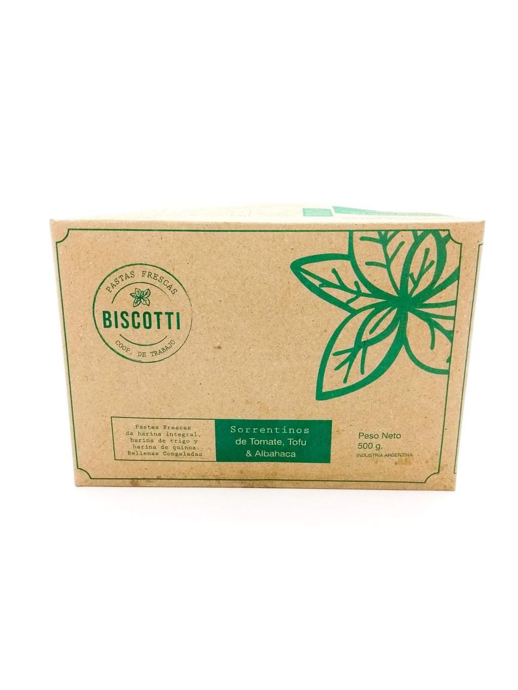 Sorrentinos "biscotti" Integrales De Tofu Tomate Y Albahaca 500gr