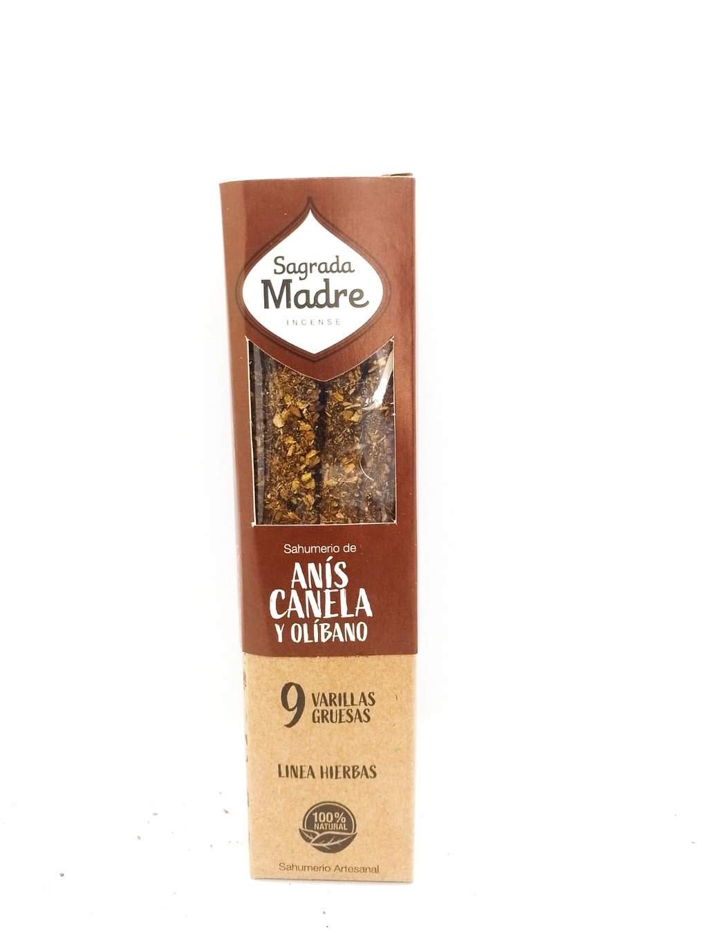 Sahumerio "sagrada Madre" Linea Hierbas De Anis Canela Olibano 9 Varillas