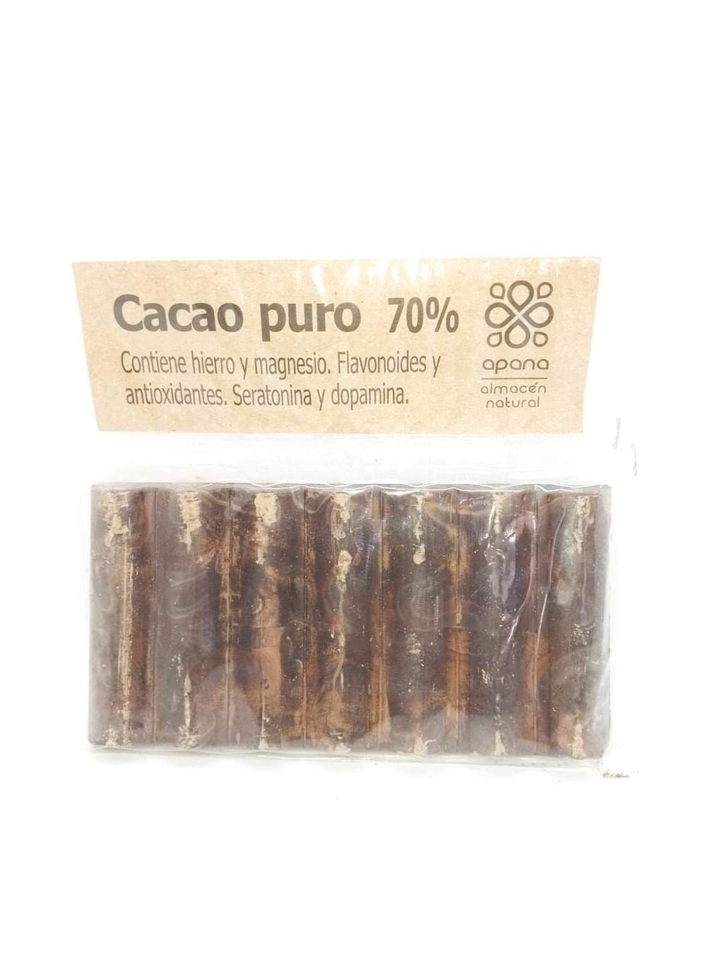 Cacao En Barra "apana" Puro 70% X 150g