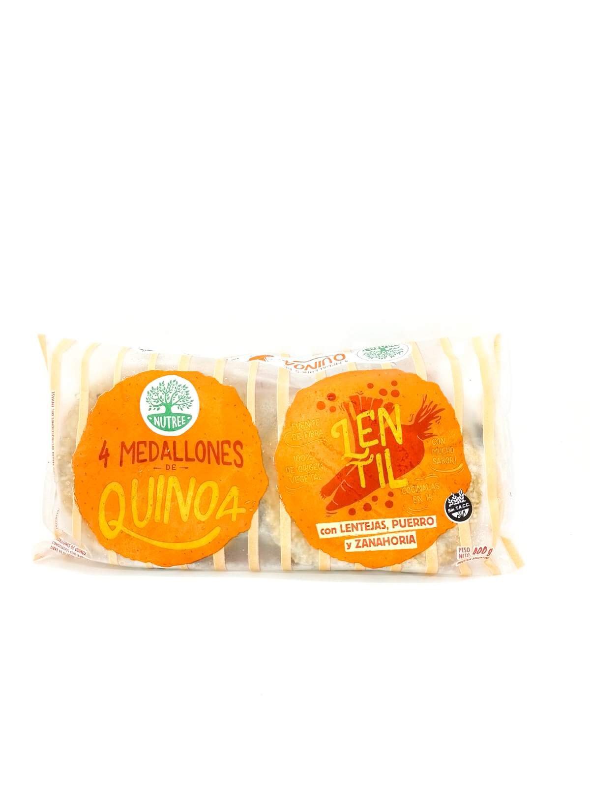 Medallones De Quinoa "nutree" Con Lentejas Puerro Y Zanahoria X4u