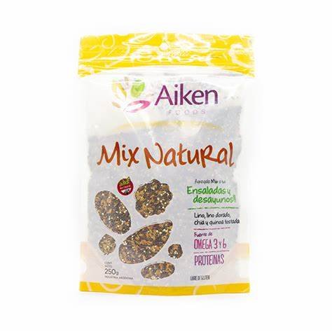 Mix Natural "aiken Foods" Para Ensaladas Y Desayunos X 250 Gr