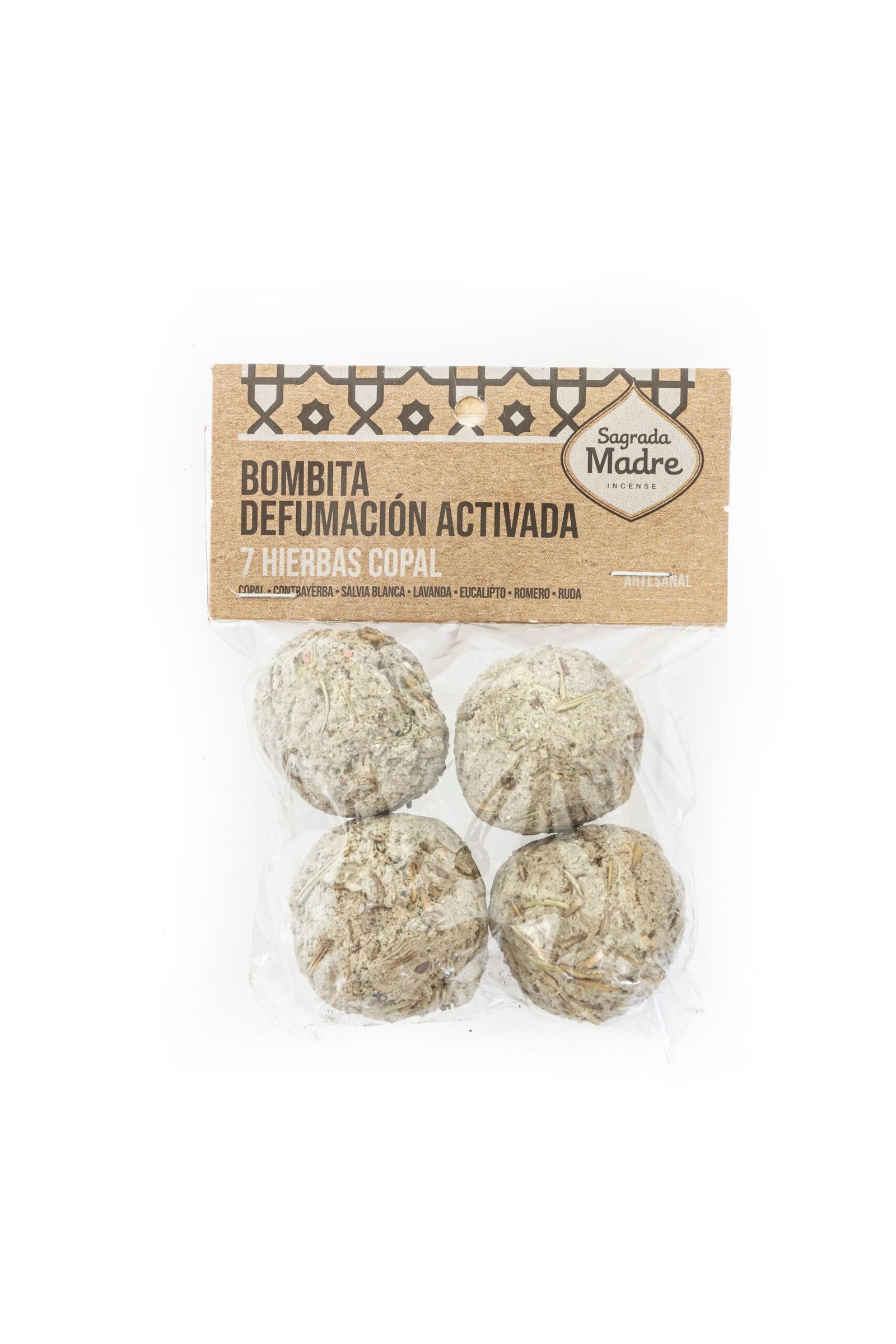 Bombita "sagrada Madre" Defumacion Activada X 4 (bolsa) 7 Hierbas + Copal