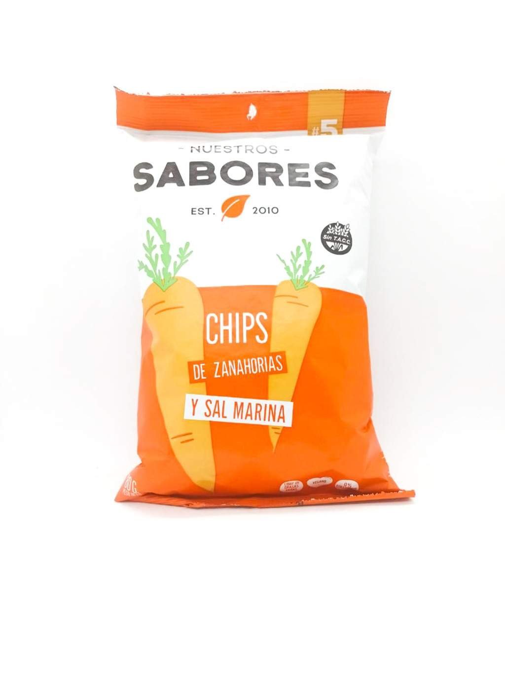 Chips De Zanahorias "nuestros Sabores" Con Sal Marina 80 Gr