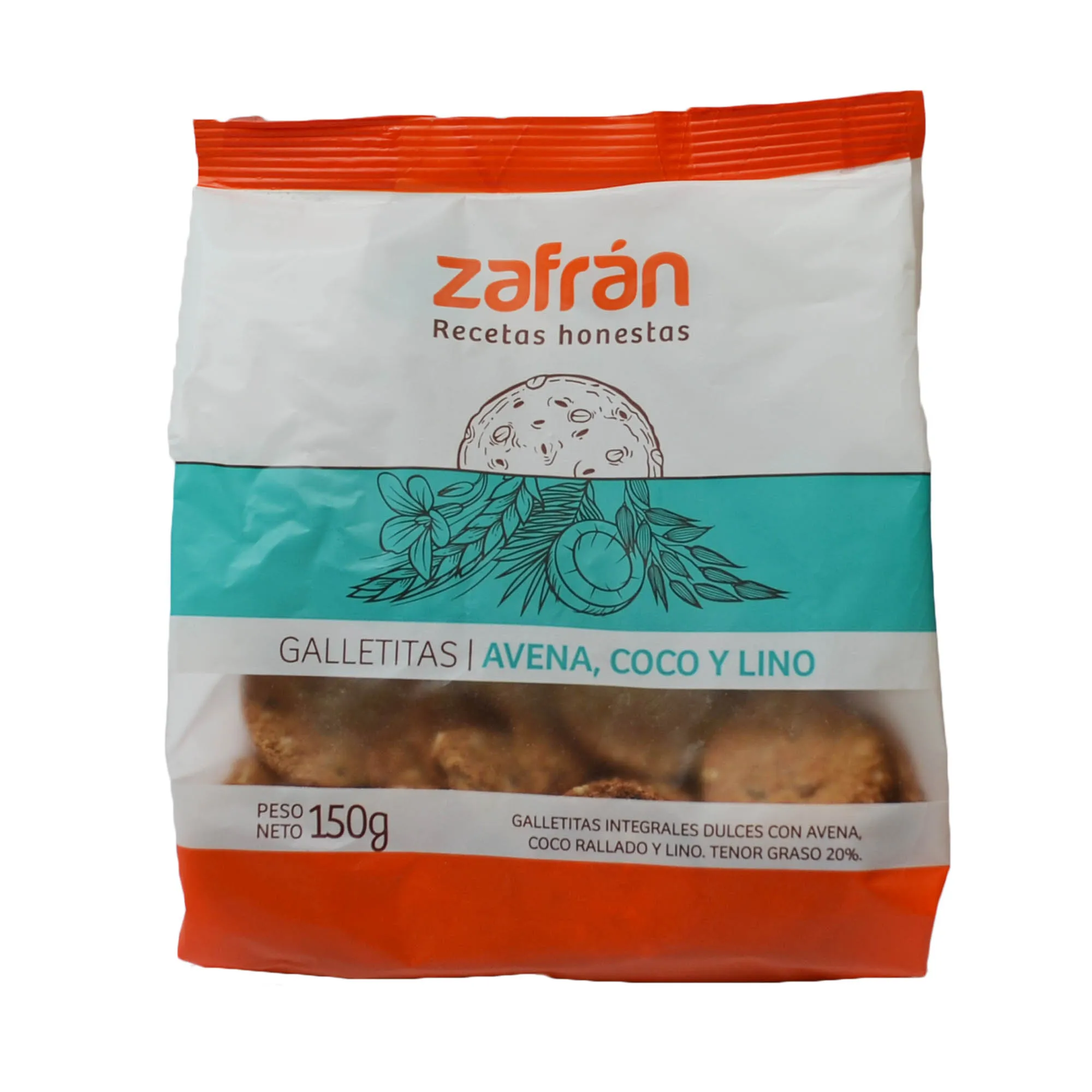 Galletitas "zafranito" Avena Coco Y Lino 150 Gr