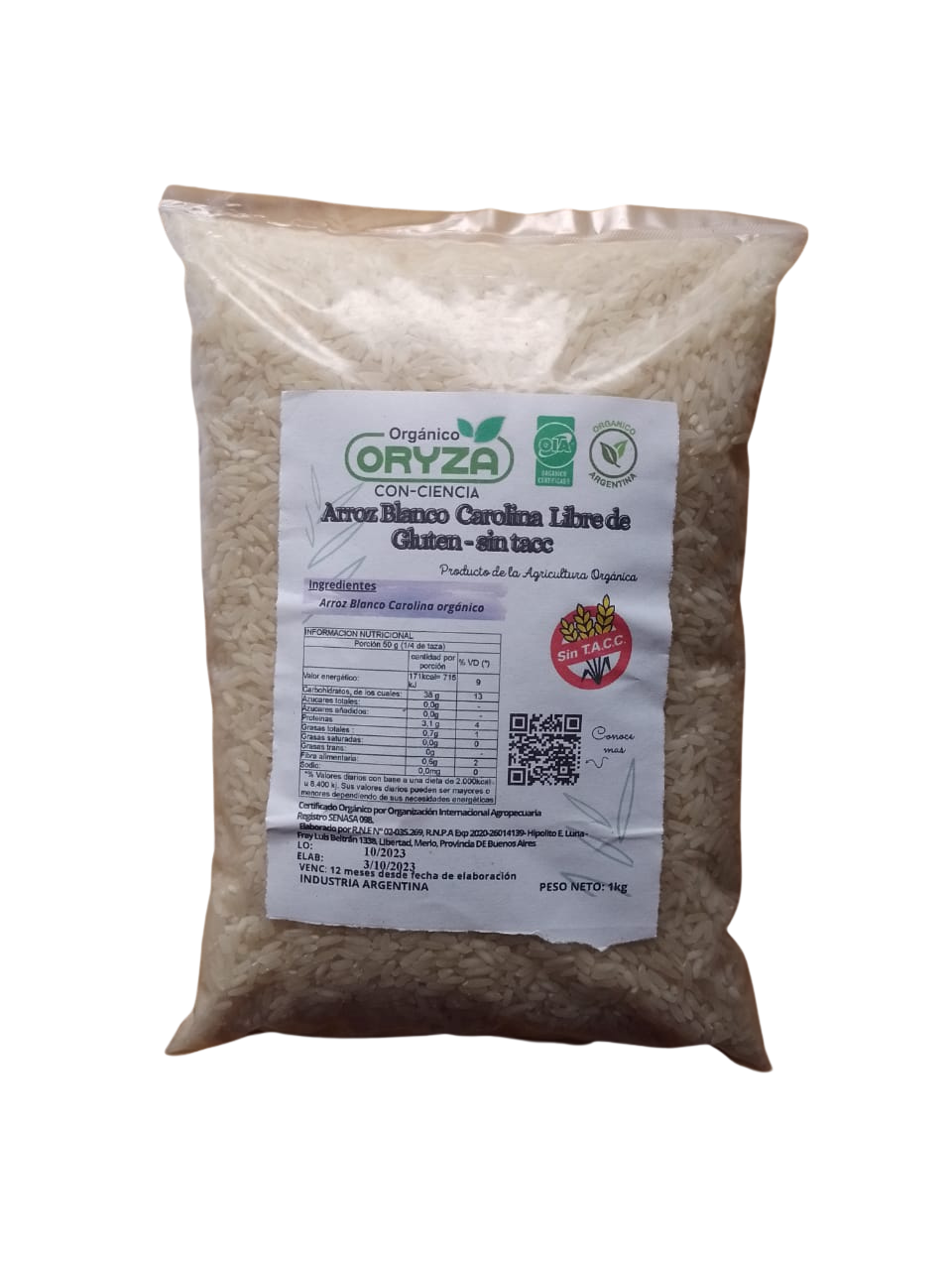 Arroz Blanco "oryza" Carolina X Kg