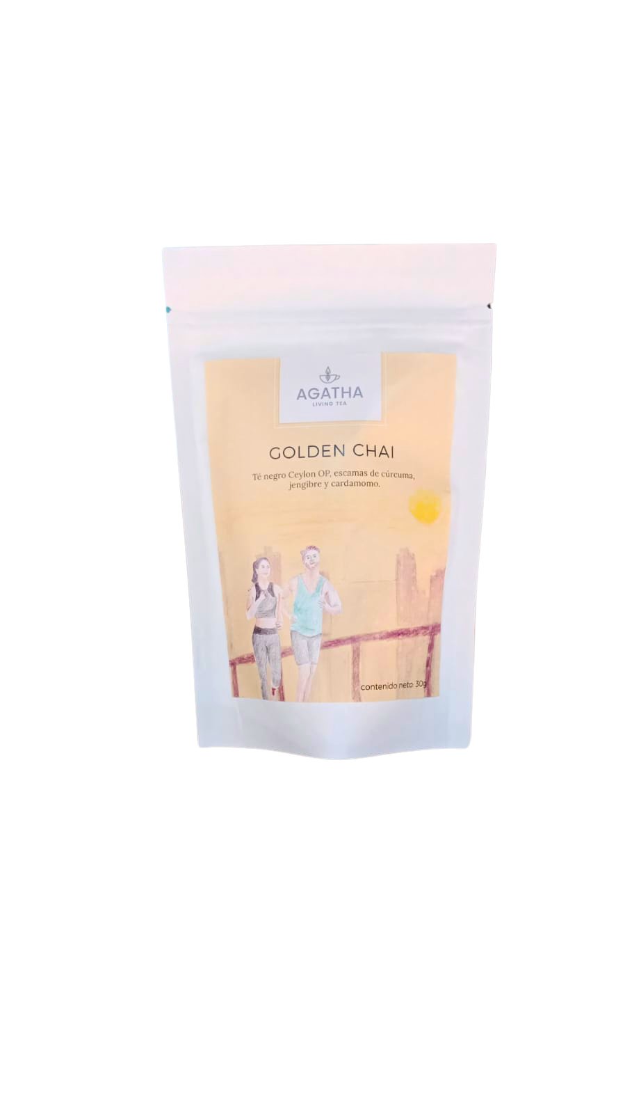 Te De Autor "agatha" Golden Chai (te Negro Ceylon, Escamas De Cúrcuma, Jengibre Y Cardamomo) X 30 Gr