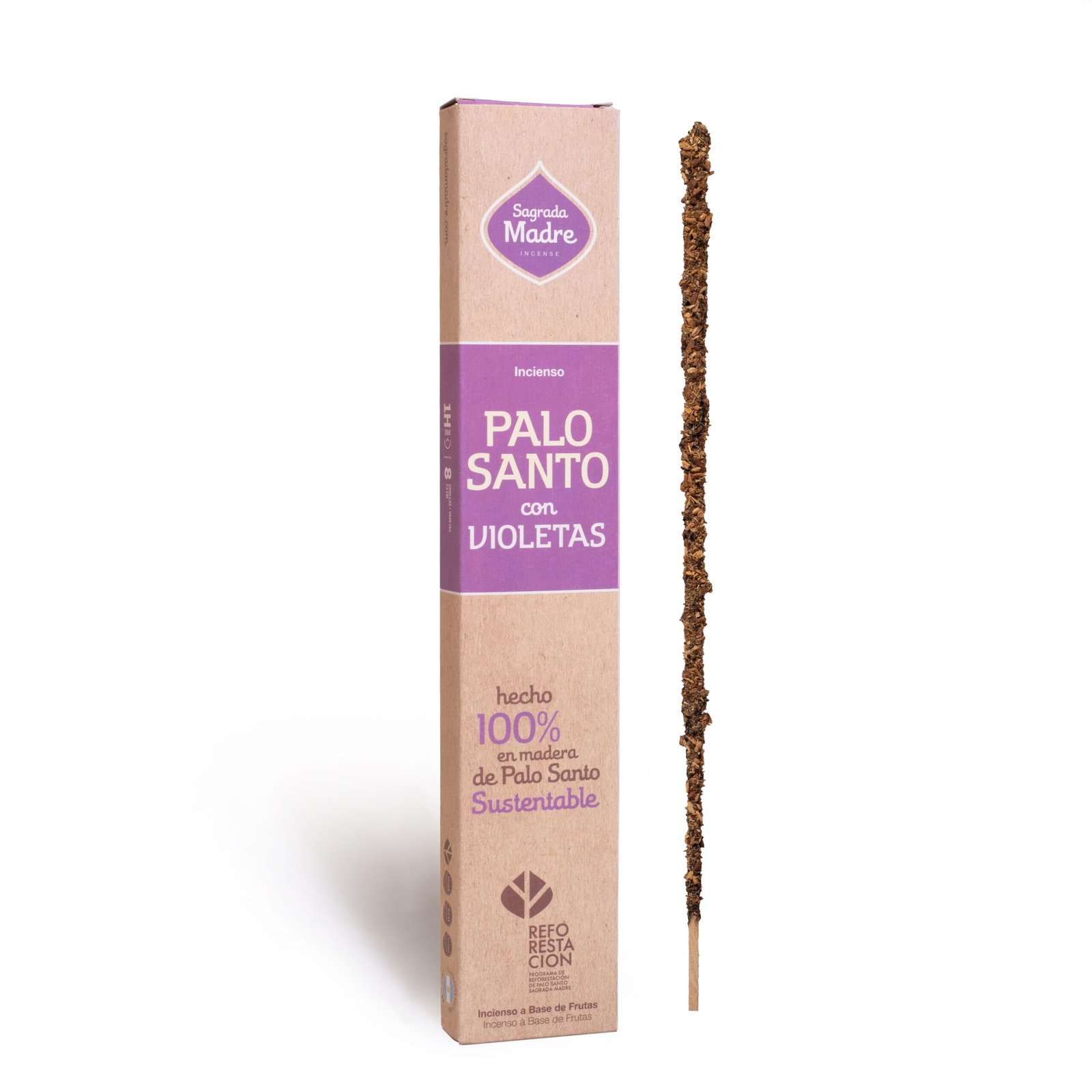Sahumerio "sagrada Madre" Palo Santo Con Violetas X 8