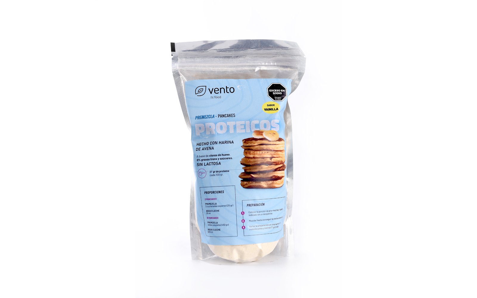 Premezcla Pancakes Keto Proteicos Sabor Vainilla "vento" A Base De Harina De Almendras X 450gr
