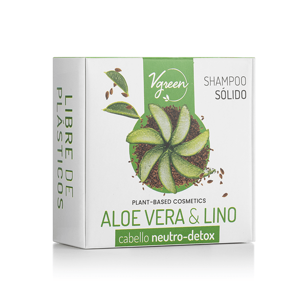 Shampoo Solido "vgreen" Aloe Vera Y Lino X 60 Gr