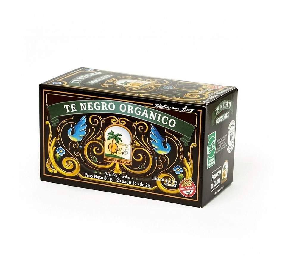 Te Negro Organico "hierbas Del Oasis" X 25 Saq.