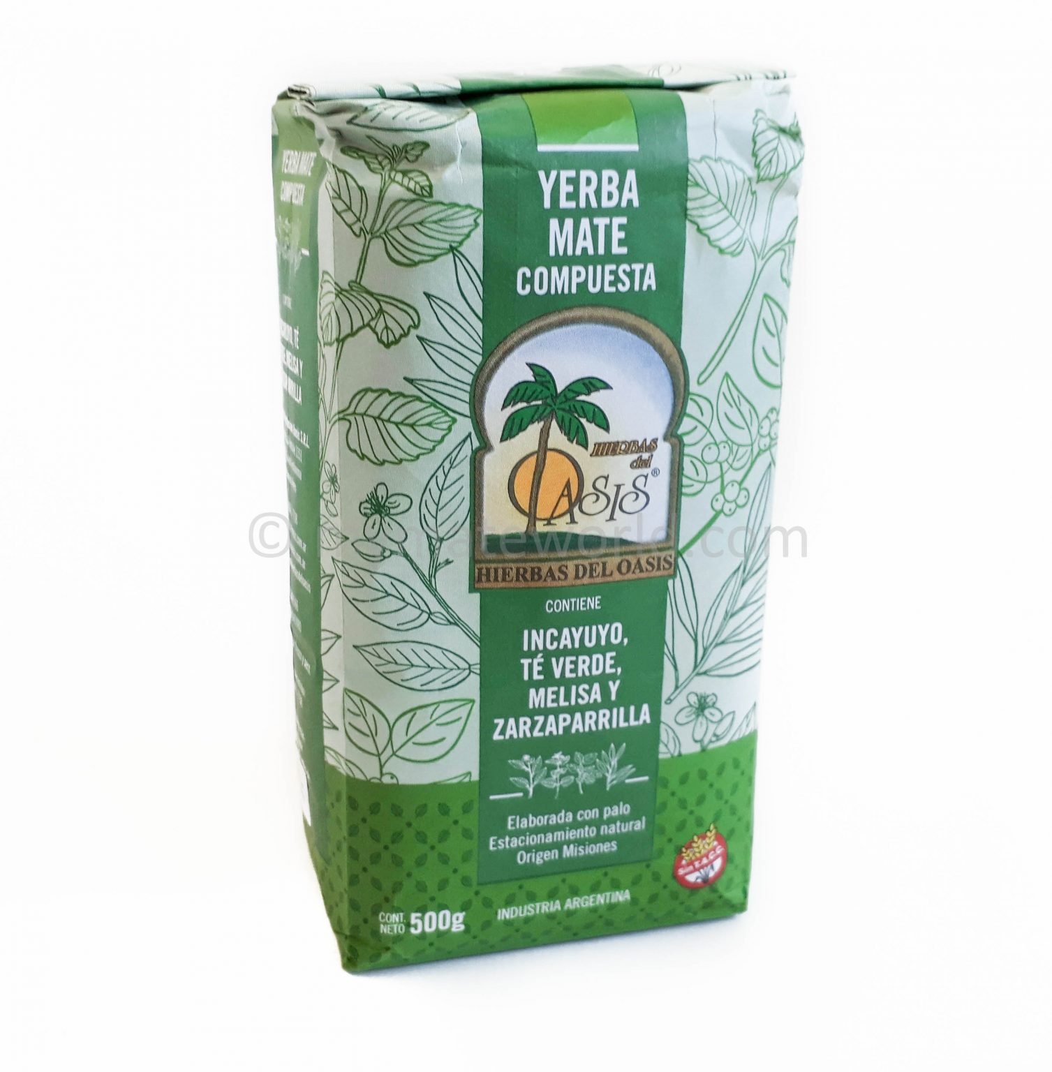 Yerba Mate Compuesta "hierbas Del Oasis" Incayuyo Te Verde Melisa Zarzaparrilla X 500 Gr