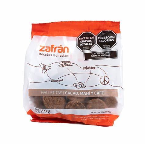 Galletitas "zafranito" Cacao, Mani Y Cafe 150 Gr