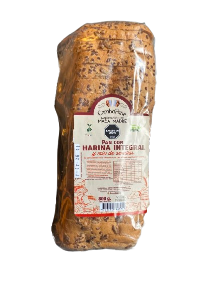 Pan de Masa Madre "Camba Pane" con Harina Integral y Mix de Semillas x 800 gr