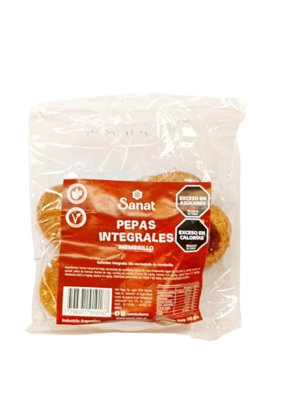 GALLETITAS DULCES "SANAT" PEPAS INTEGRALES DE MEMBRILLO X 160 GR
