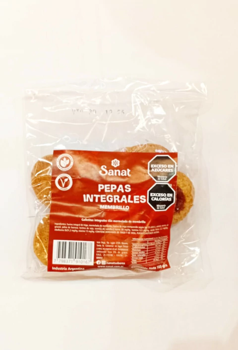GALLETITAS DULCES "SANAT" PEPAS INTEGRALES DE MEMBRILLO X 160 GR
