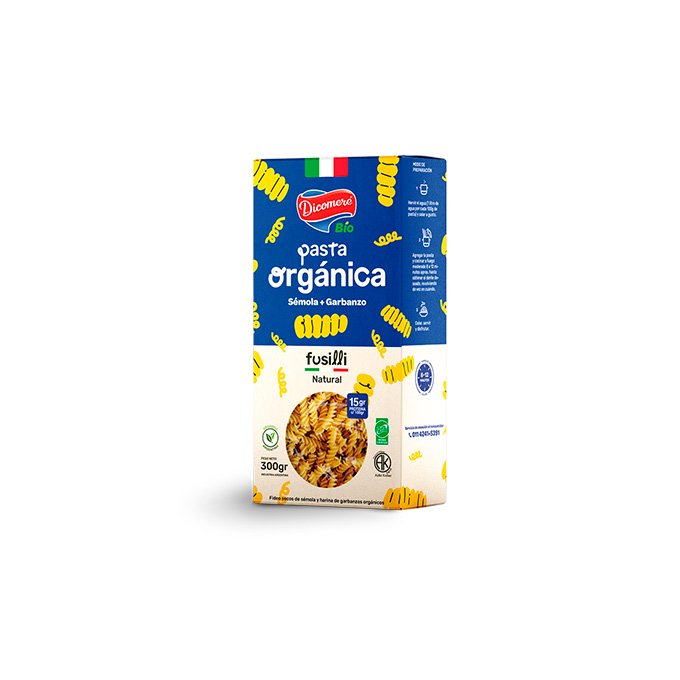 PASTA ORGANICA FUSILLI "DICOMERE" SABOR NATURAL X 300GR