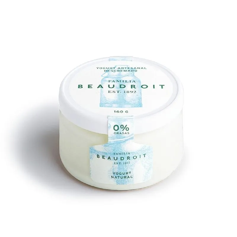 YOGURT DESCREMADO NATURAL "BEAUDROIT" X 160 GR