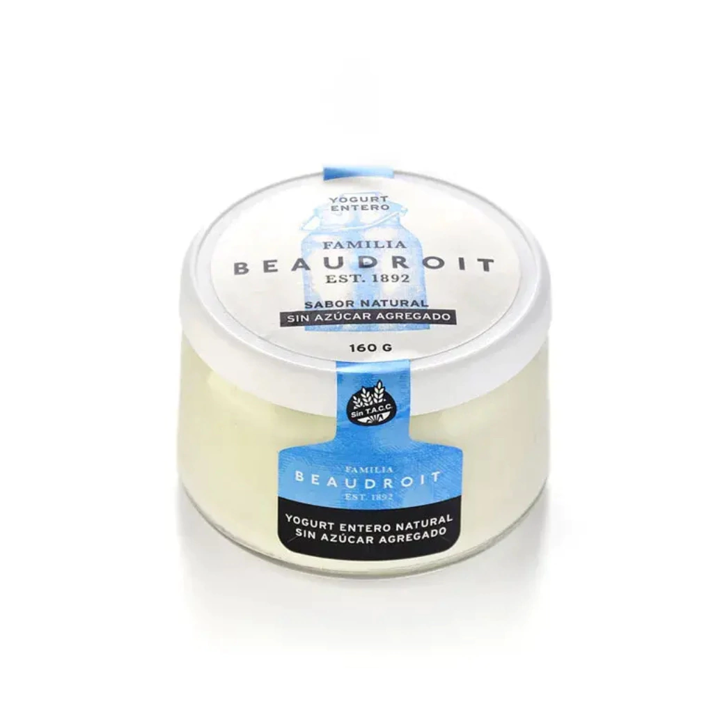 YOGURT NATURAL "BEAUDROIT" ENDULZADO NATURAL X 160 GR