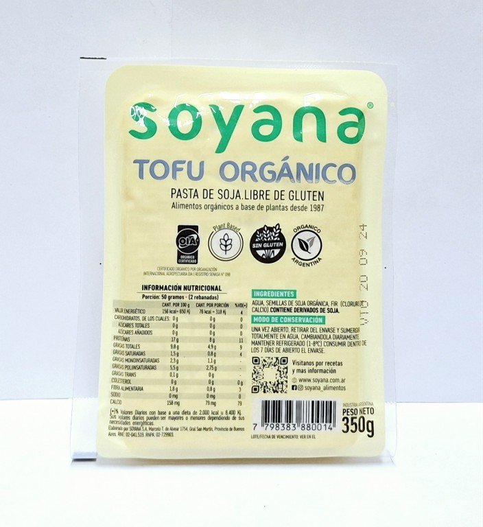 TOFU ORGANICO "SOYANA" X 350GR