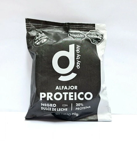 ALFAJOR PROTEICO "DAY BY DAY" NEGRO CON DULCE DE LECHE X 40 GR