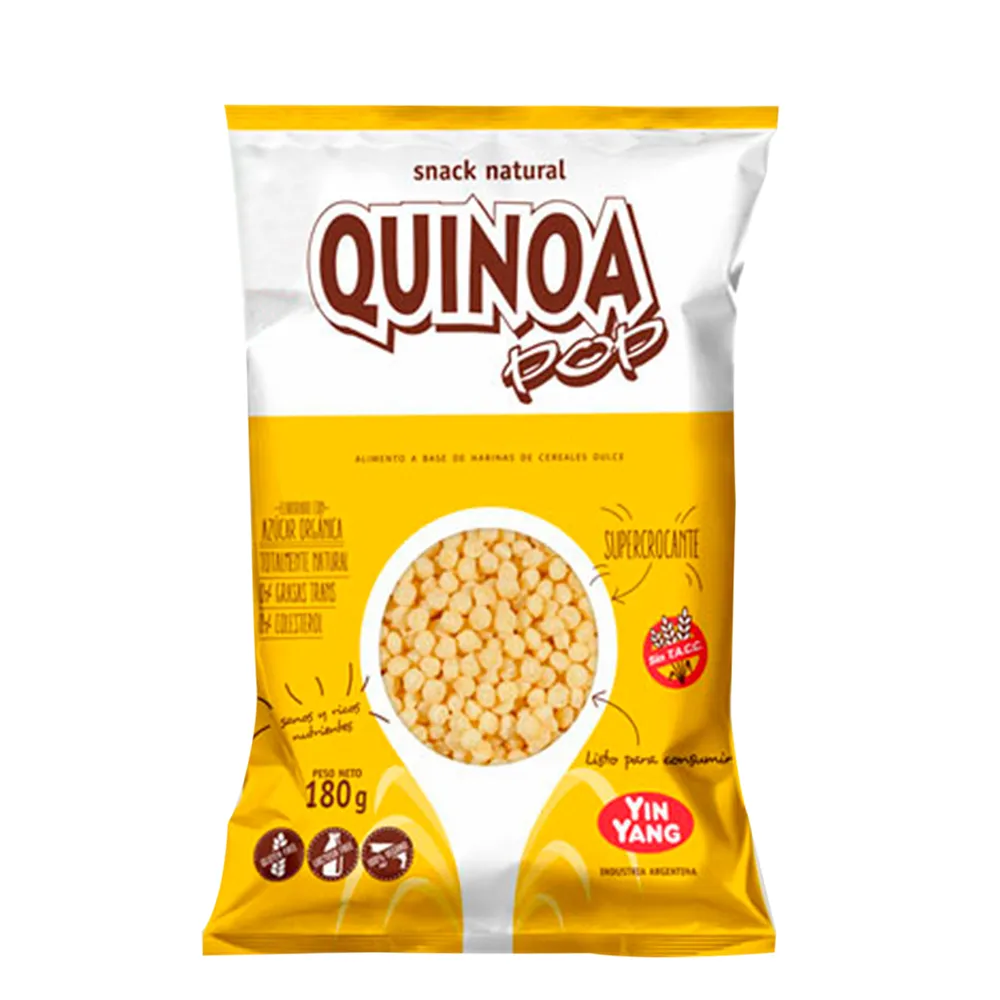 QUINOA POP "YIN YANG" CON AZUCAR ORGANICA X 80 GR