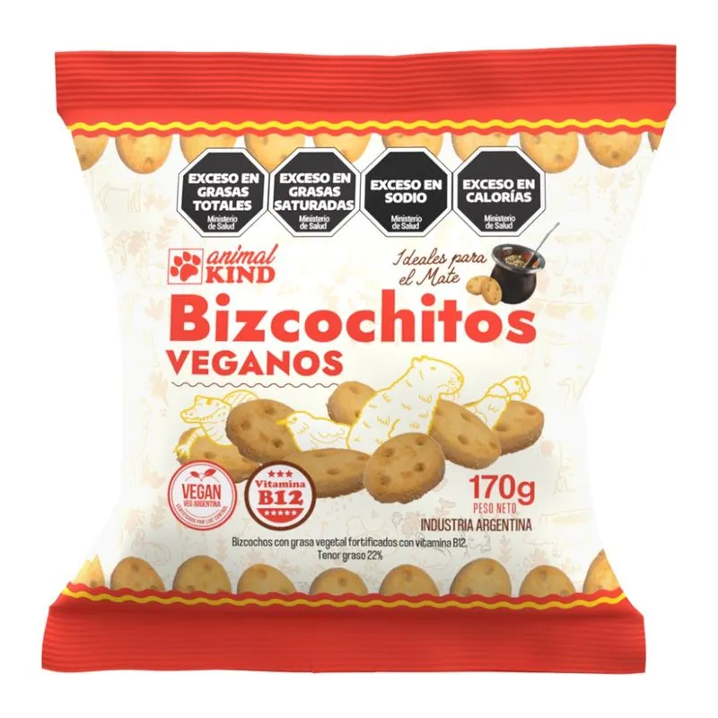 BIZCOCHITOS VEGANOS "ANIMAL KIND" MATEROS X 170 GR