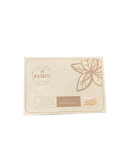 Ravioles Integrales "Biscotti" de Ricota y Nuez x 500 gr