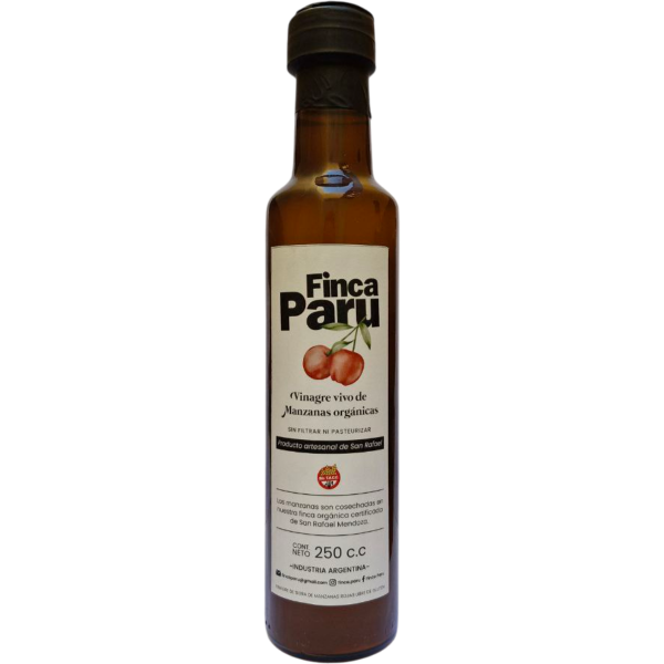 VINAGRE DE MANZANAS "FINCA PARU" ORGANICO x 250ML