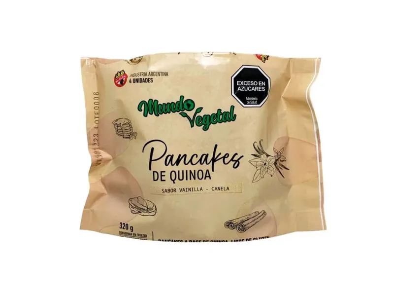 PANCAKES DE QUINOA "MUNDO VEGETAL" SABOR VAINILLA-CANELA X 320GR
