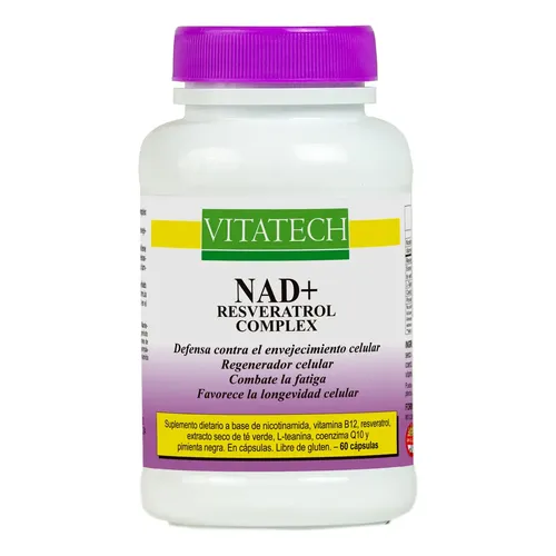SUPLEMENTO NAD+ RESVERATROL COMPLEX "VITATECH" X 60 UND