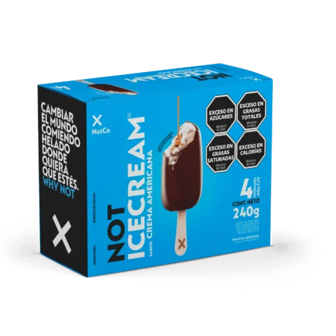 PALETAS NOT ICECREAM "NOT CO" SABOR CREMA AMERICANA X 4 U
