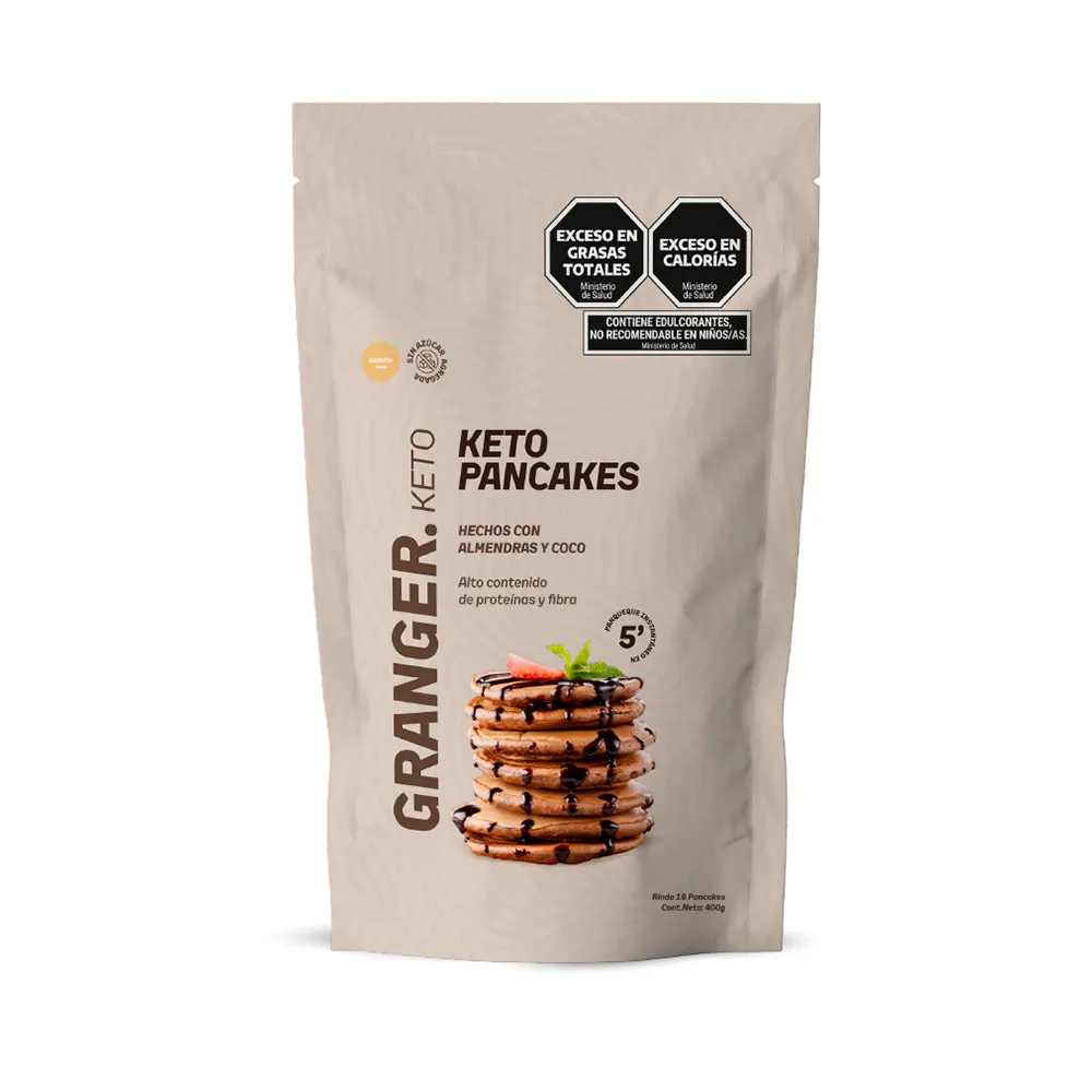 KETO PANCAKES "GRANGER" HECHOS CON ALMENDRA Y COCO X 400GR
