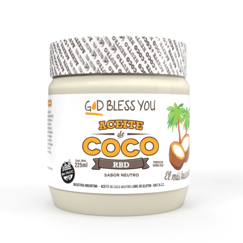 ACEITE DE COCO ¨GOD BLESS YOU NEUTRO 225 ML