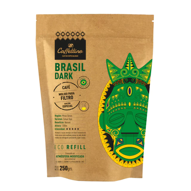 CAFE DE ESPECIALIDAD "CAFFETTINO" BRASIL DARK X 250GR