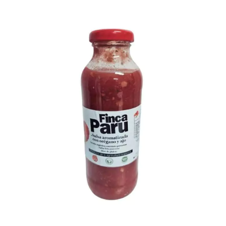 SALSA DE TOMATE ORGANICA "FINCA PARU" ESTILO GENOVESE CON AJO Y OREGANO 330GR