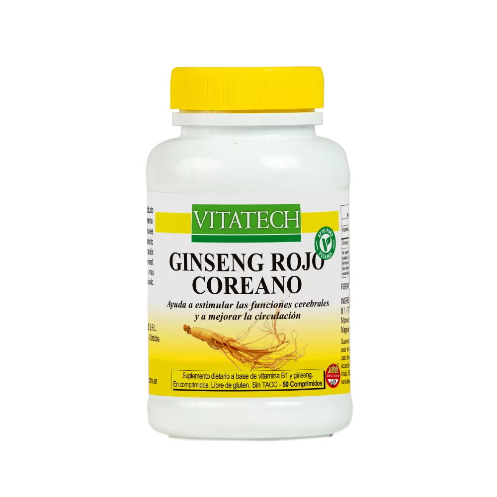 GINSENG ROJO COREANO "VITATECH" X 50 UNID