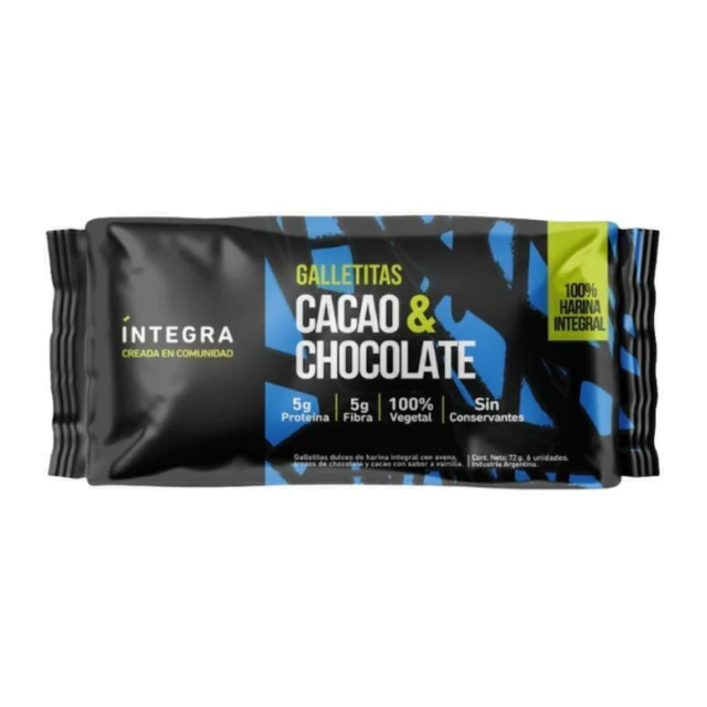 GALLETITAS "INTEGRA" CACAO Y CHOCOLATE X 72 GR