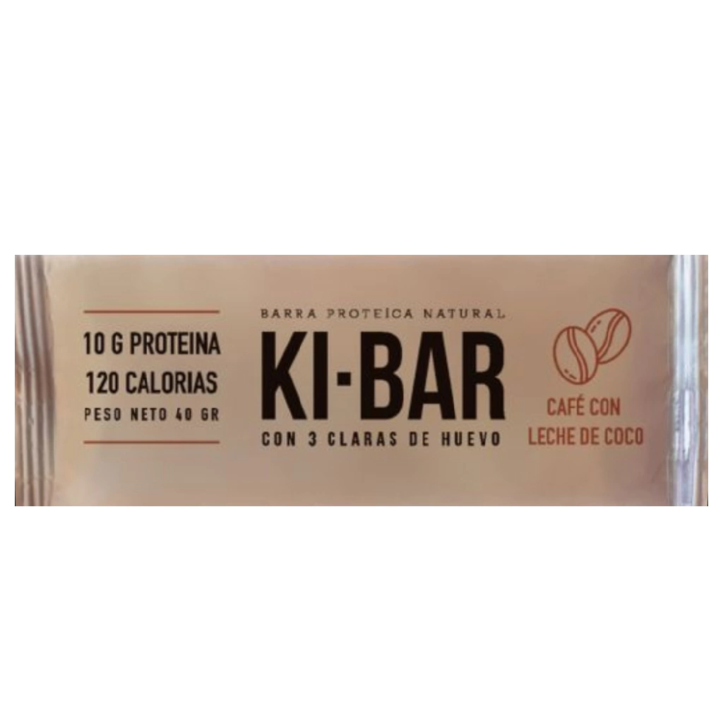 BARRA PROTEICA "KI-BAR" SABOR CAFE CON LECHE DE COCO X 40 GR