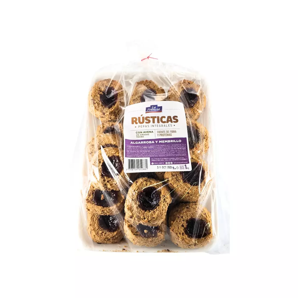 PEPAS RUSTICAS INTEGRALES "LA FRANCIA" ALGARROBA Y MEMBRILLO X KG