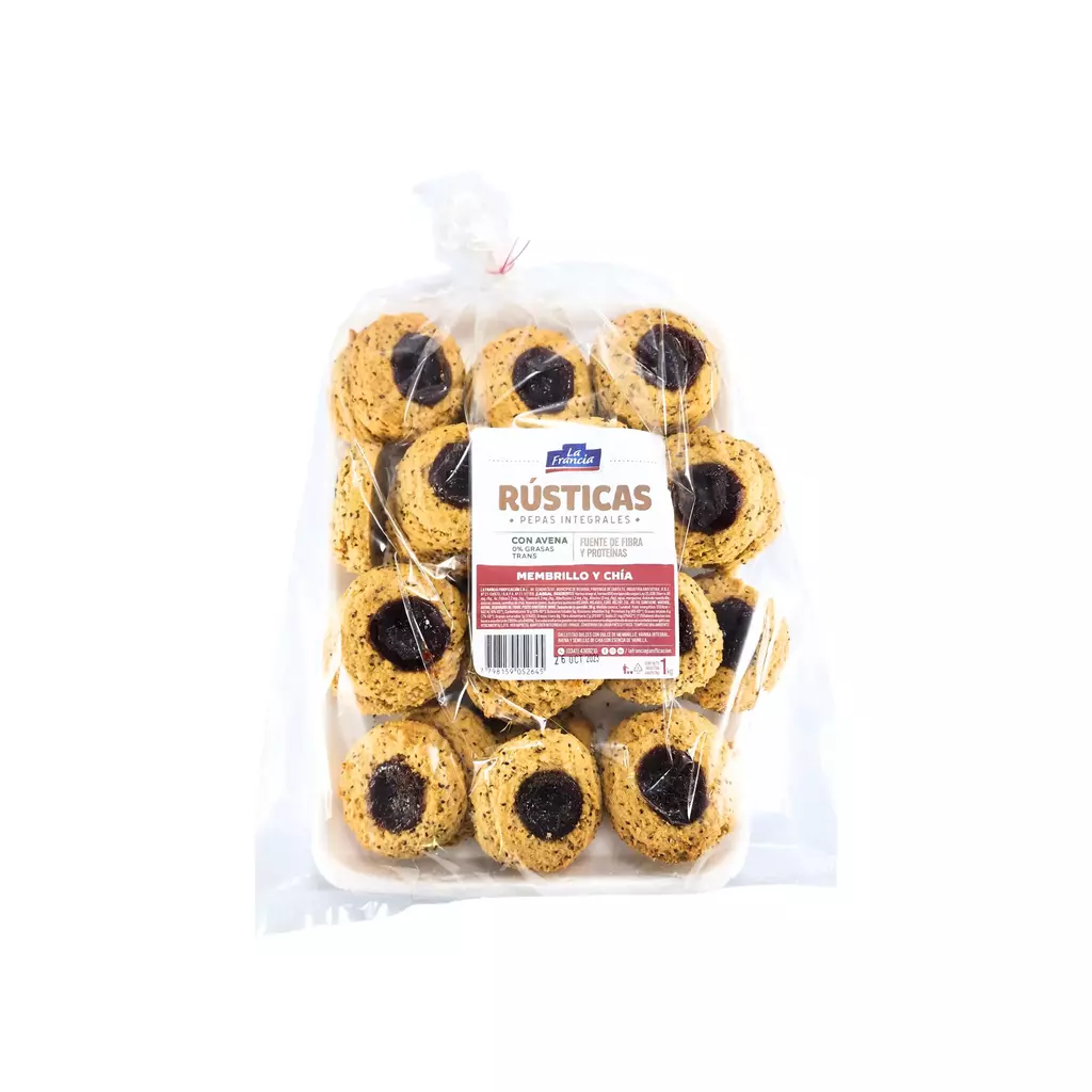 PEPAS RUSTICAS INTEGRALES "LA FRANCIA" MEMBRILLO NY CHIA X KG